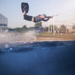 Wakeboard and rider at wakepark Wpark